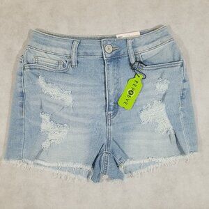 So Jeans Shorts Womens Size 7 Junior Denim Shortie Cut Off Distressed Jean NEW